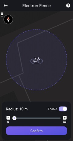 If the bike leaves a predefined area, an alarm is triggered