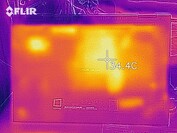 Heat map of the bottom of the device at idle