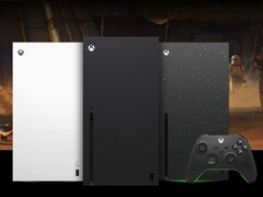 Xbox Series X in white (left), black (middle), and the Galaxy Black Special Edition (right). (Image source: Microsoft)
