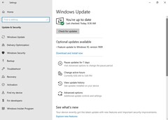 The page on which a user can update to Windows 10 1909. (Source: Microsoft)