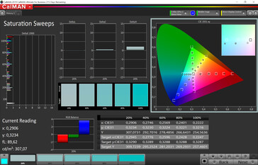 Saturation sweeps (without True Tone, color space sRGB)