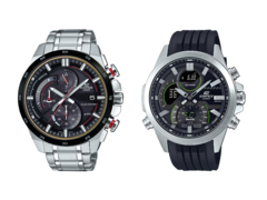 Casio Edifice EQS600DB-1A4 (left) and the Edifice ECB30P-1A (right). (Image source: Casio)