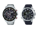 Casio Edifice EQS600DB-1A4 (left) and the Edifice ECB30P-1A (right). (Image source: Casio)