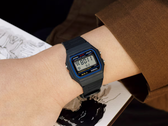 The Casio F-91W on a wrist.