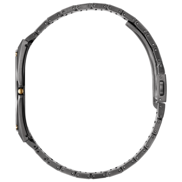 Side view of the Citizen Eco-Drive One AR5065-54W showing its ultra-thin case and stainless steel bracelet.
