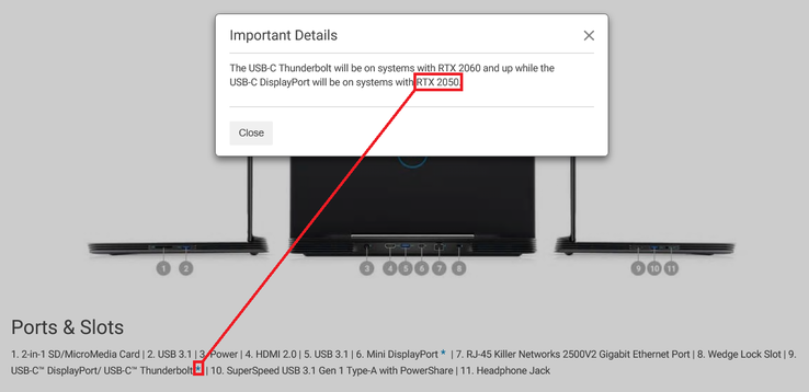 RTX 2050 on the way, typo for GTX 2050, or an assumption from Dell? (Source: Dell w/edit)