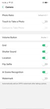 Settings for shooting stills