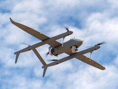 The Textron Aerosonde Mk. 4.7 UAS drone.