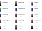Owners of qualifying Samsung devices can get between US$150 and US$550 credit. (Source: Samsung)