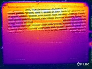 Surface temperatures during the stress test (underside)