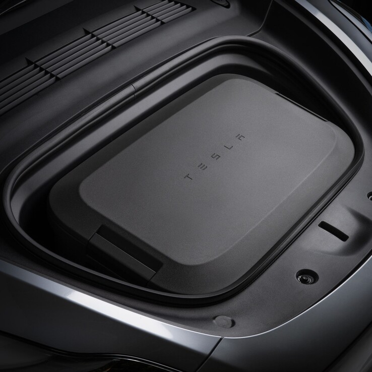 The new Model Y frunk cooler with the Tesla logo