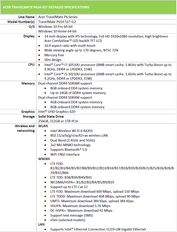 Acer TravelMate P6 Specs. (Source: Acer)