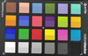 Color Checker Colors. The bottom half of each box displays the reference color.