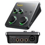 The Maono P1 audio interface comes with an XLR/Mic and a 1/4-inch instrument jack.