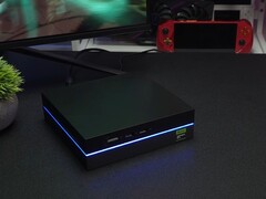 Yohris mini gaming PC with front-facing ports and LED light strip (Image source: ETA Prime/YouTube)