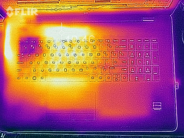 Maximum load (top). Cool air is drawn through the top left corner of the keyboard