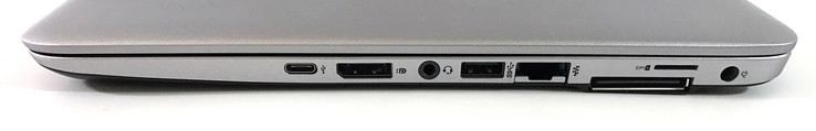 Right side: USB-C Gen.1, DisplayPort 1.2, SD-card reader (not visible), 3.5 mm audio, USB 3.0, RJ45, docking port, Micro-SIM, power