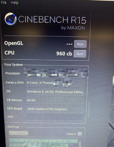 AMD Ryzen 5 4500U Cinebench R15. (Image Source: Aronasong on Twitter)
