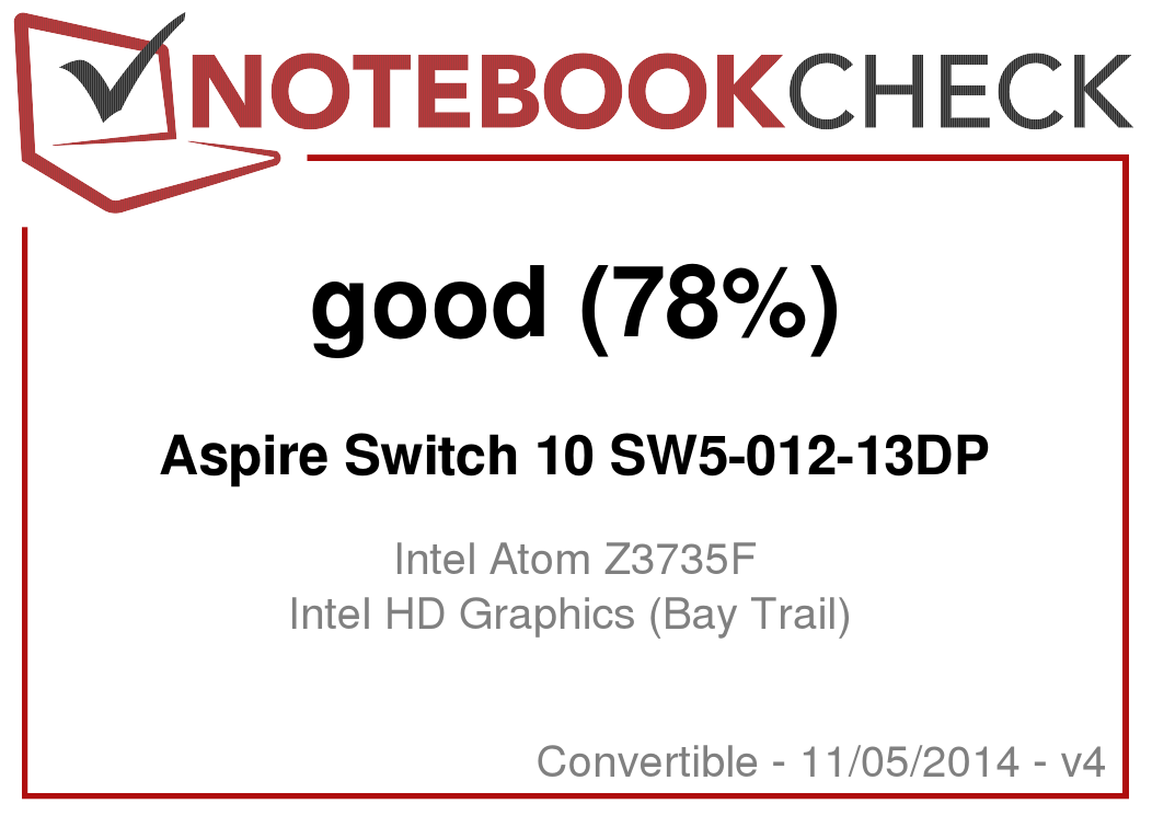 Acer Aspire Switch 10 Full Hd Convertible Review Update Notebookcheck Net Reviews