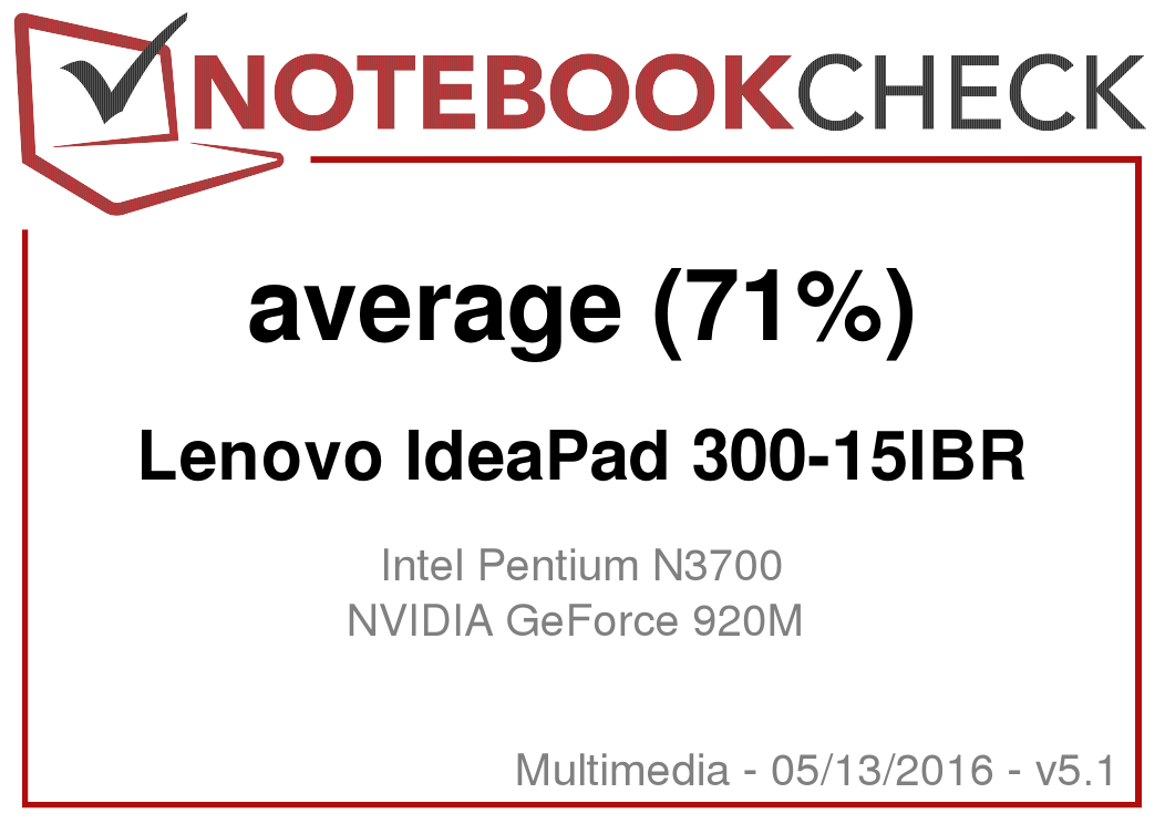 Lenovo Ideapad 300 15ibr Notebook Review Notebookcheck Net Reviews