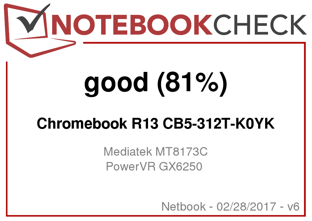 Acer Chromebook R13 CB5-312T-K5X4 - Notebookcheck.fr