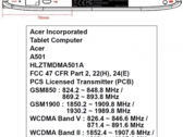 Acer Iconia A501 with 3G hits FCC