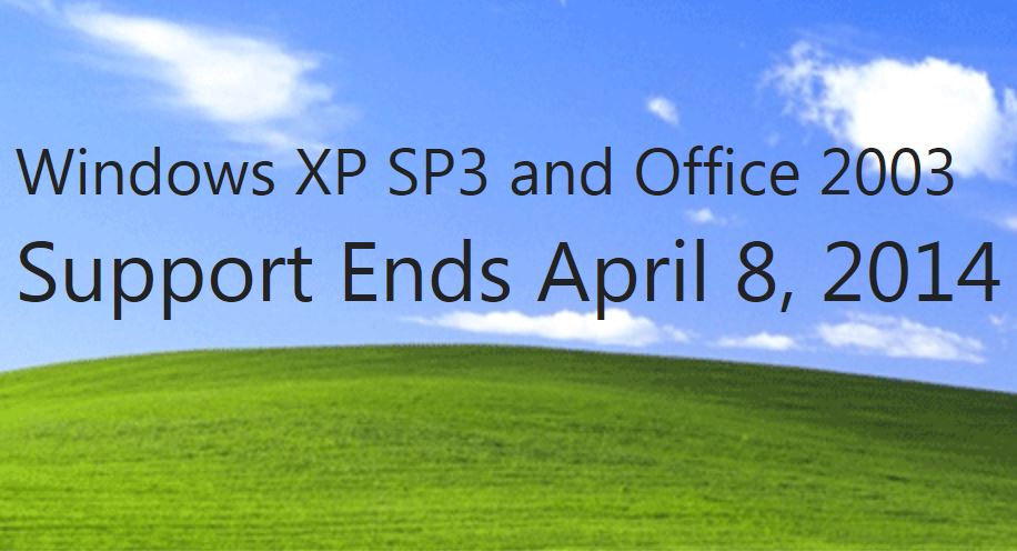 April end. Windows XP end of support 2014. Windows Прощай.